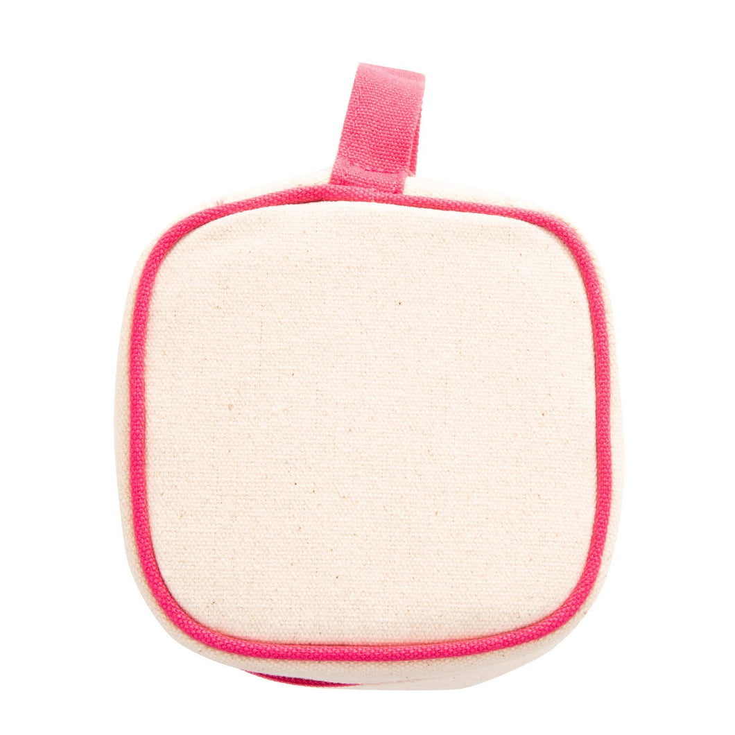 Canvas Square Jewelry Case pink