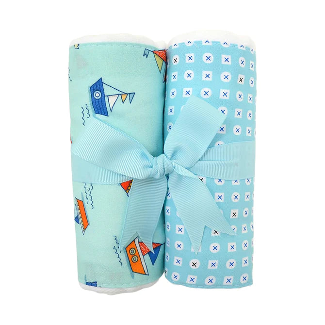 Sailboat Set Of Two Fabric Burps